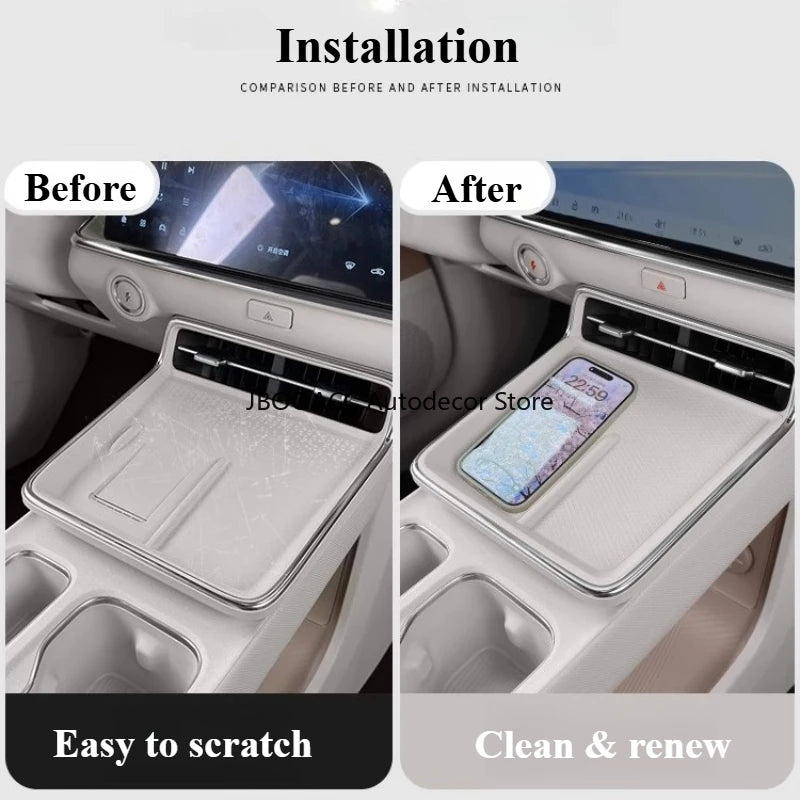 For Toyota BZ3X 2025 Car Center Console Anti-Slip Mat Wireless Charger Soft Silicone Pad Phone Holder Protector Charging Storage