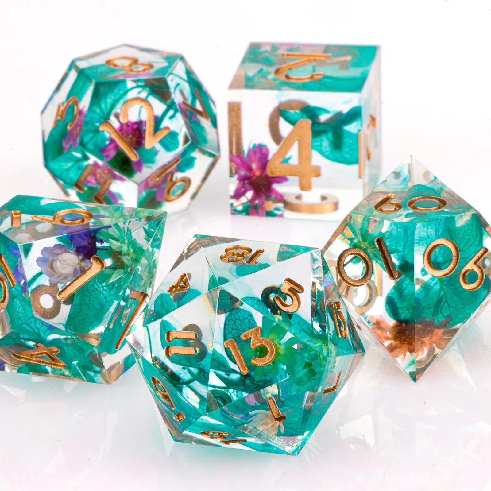 Dragon Eye Dice Set with Full Liquid Core & Sharp Edge | for D&D, Pathfinder RPG | Metallic Resin Dungeon Master Dice | for Gift