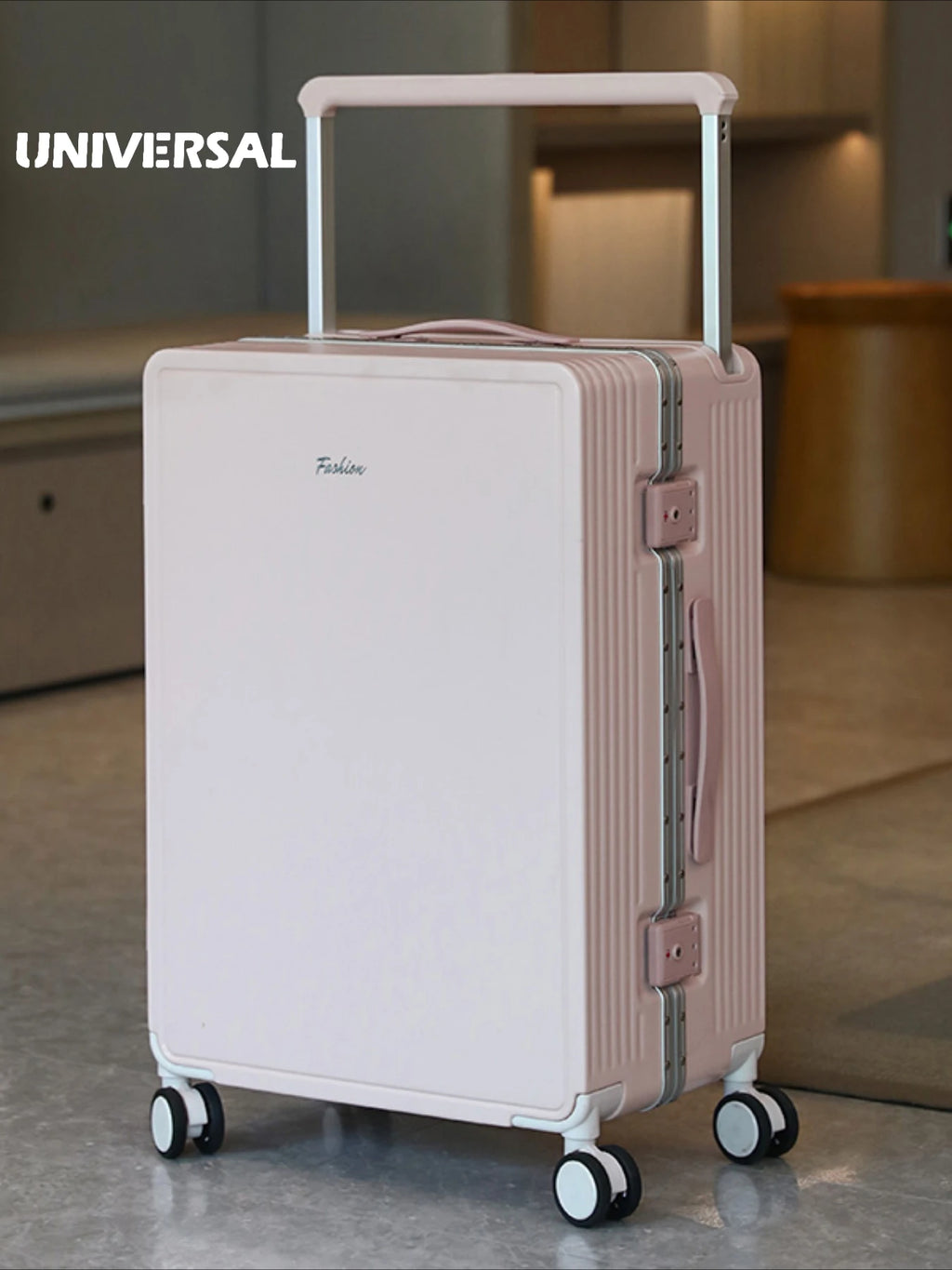 2026 new high-end wide pull rod luggage, aluminum frame travel suitcase, sturdy large capacity boarding case