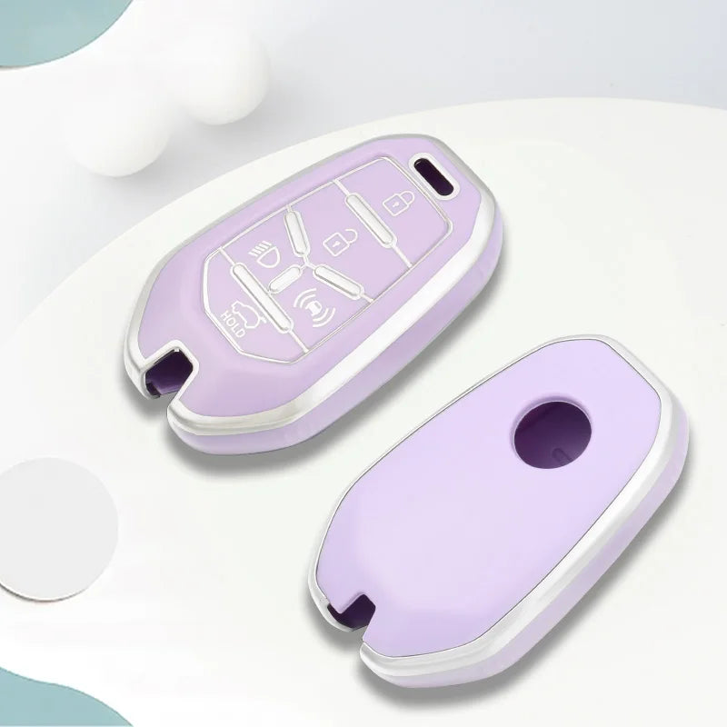 New Car Remote Key Case Cover Protector For Ssangyong Rexton Y400 Y450 G4 2021 2022 Holder TPU Shell Fob Accessories 5 Buttons