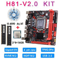 H81 Mini ITX Motherboard Set Kit with I5 4590 CPU 16GB DDR3 1600MHz Memory and CPU Cooler Combo Set Desktop PC H81 TPM 2.0 PIN