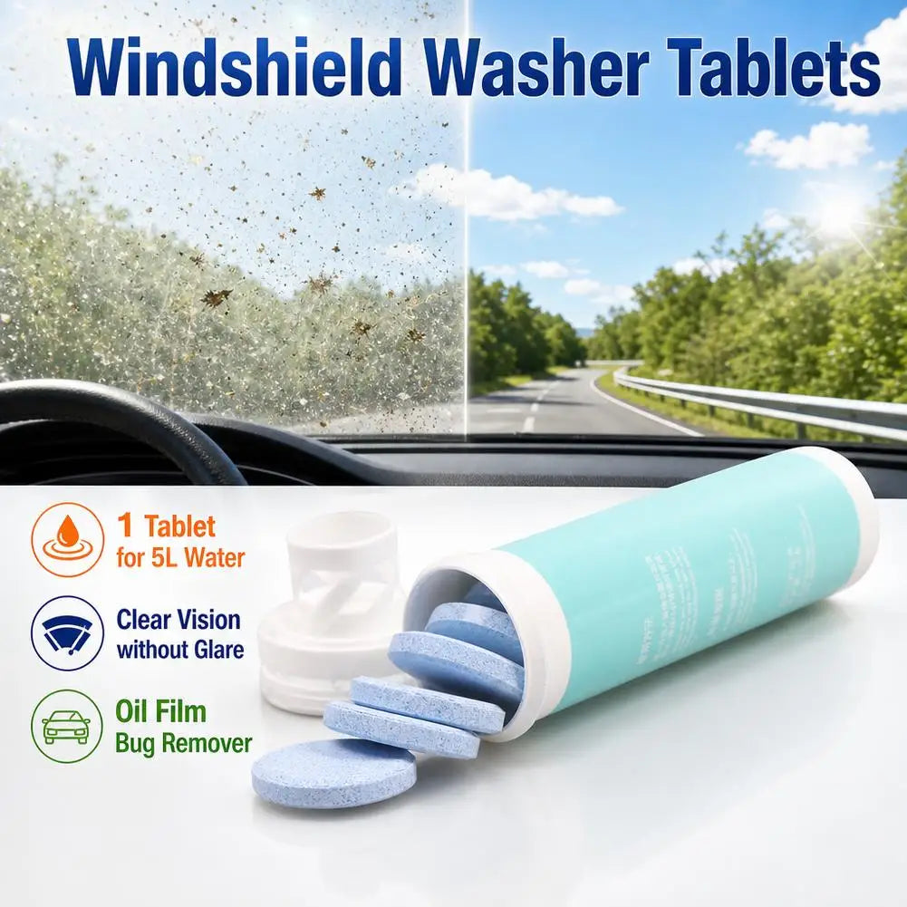 Solid Car Windscreen Cleaner Tablets Effervescent Washer Glass Cleaner Concentrated Wiper Detergent Auto Accessories