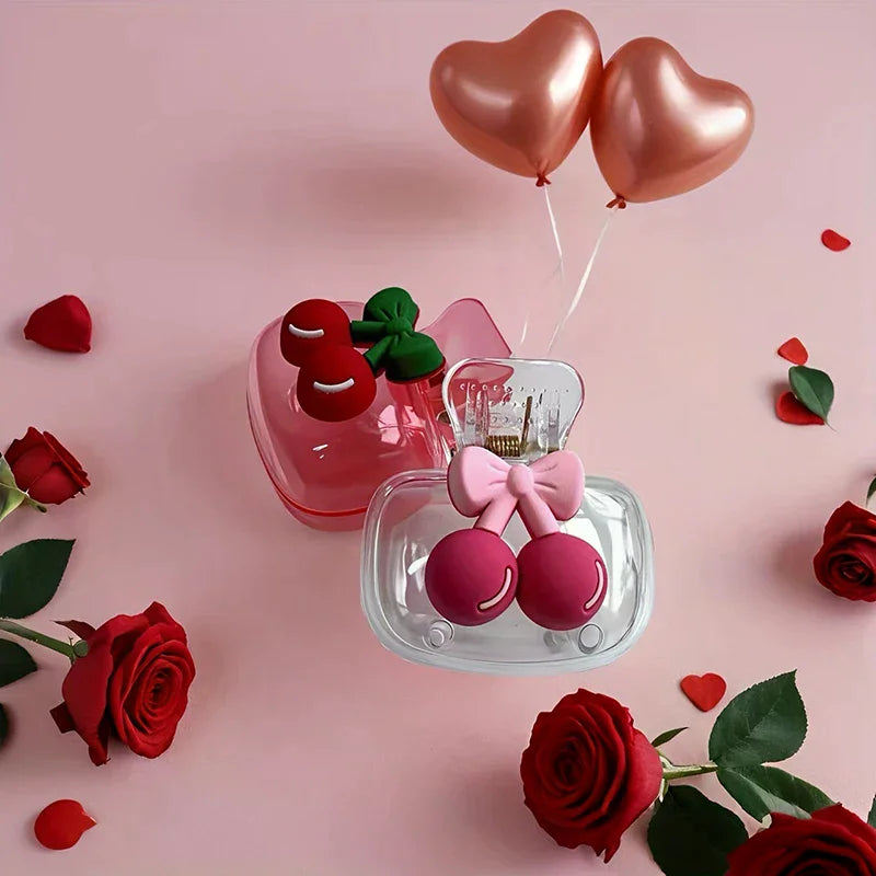 Cute Cherry Design Toothbrush Holder Cherry Pattern Protects Toothbrush Head Features Dual Holes For Drainage And Ventilation