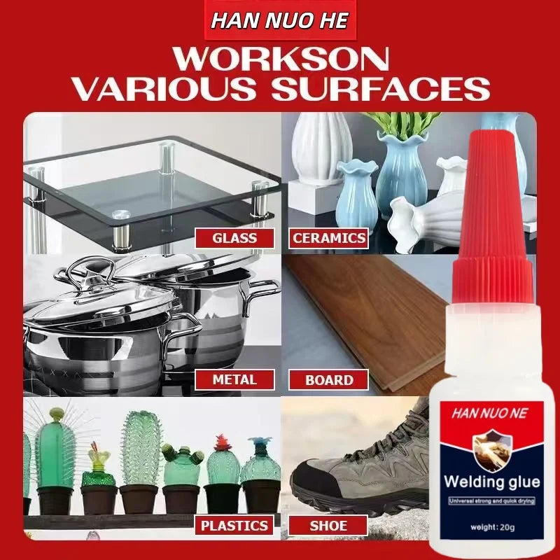 Super Glue Transparent Strong Adhesive Fast-Drying Cyanoacrylate Glue Suitable for Wood, Rubbegr, Leather, Plastic, DIY