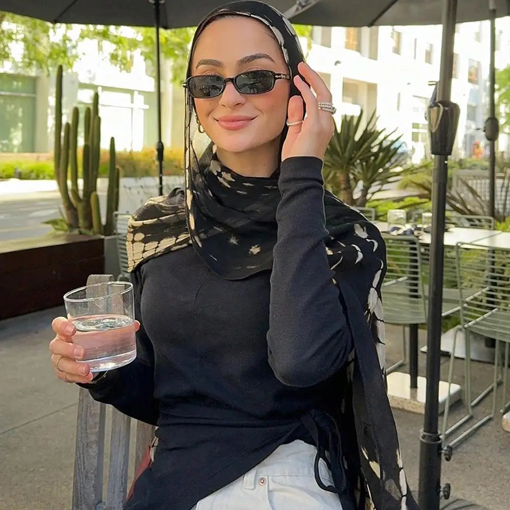 Gradient Ombre Hijab Scarf Women Soft Lightweight Muslim Bandana Headscarf Ladies Multi-purpose Hair Accessories for Daily