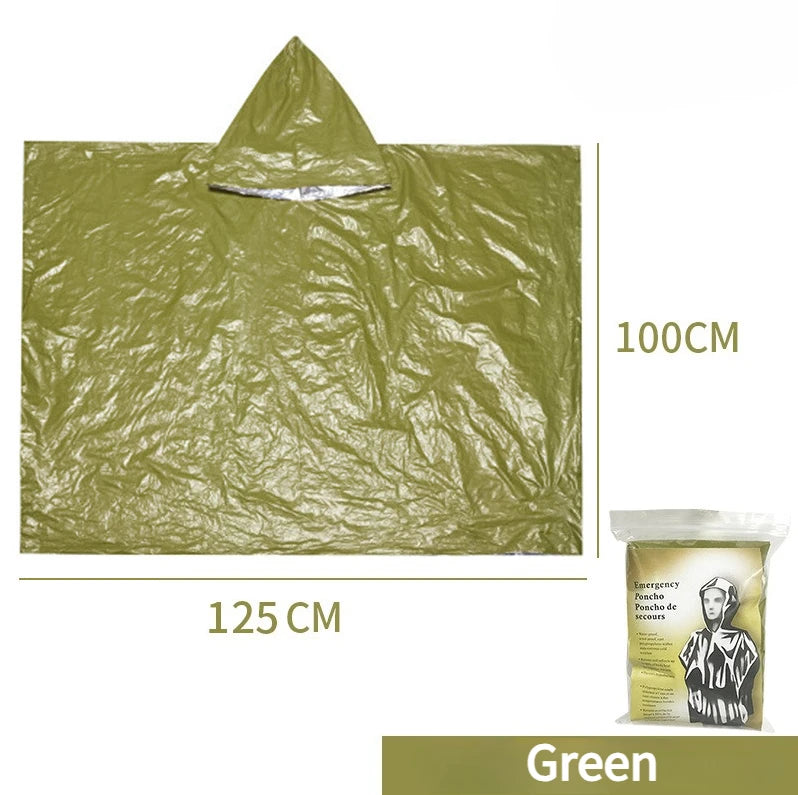 1pcs Outdoor First Aid Survival Raincoat Camping Wilderness Emergency Insulation Warm Gear Body Protection Survival Blanket