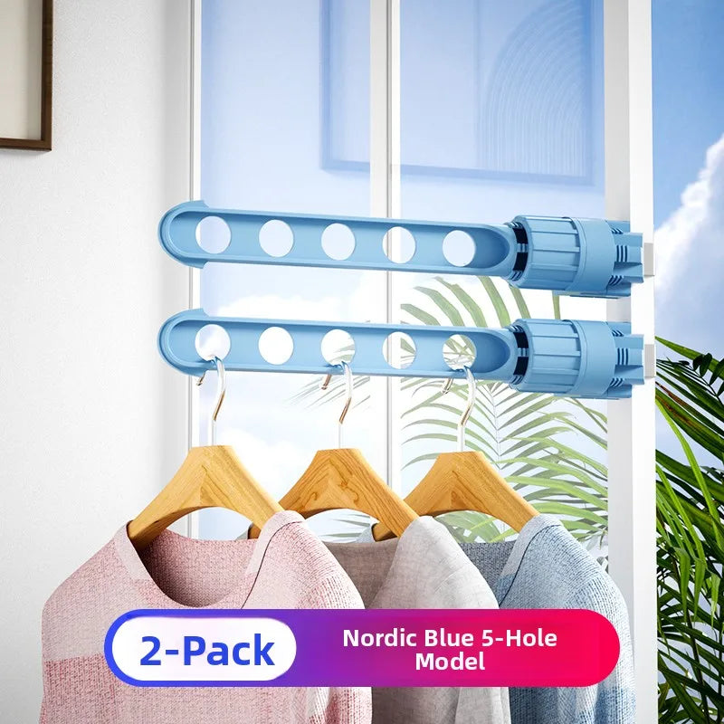 Travel-Friendly Window Frame Clothes Drying Rack Clip-On Small Size Balcony Clothesline Outdoor Clothes Hanger Plastic Material