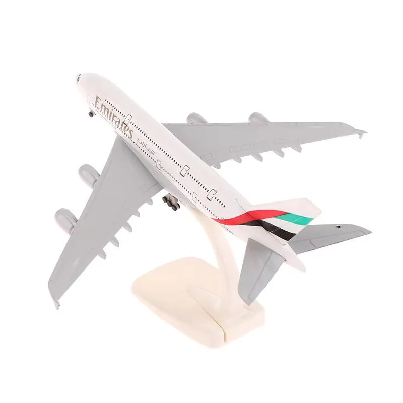 20CM A380 Emirates Airline 1:400 Airbus Alloy Aircraft Model Die-cast Airplane Model with Wheel Stand Collectible Display Model