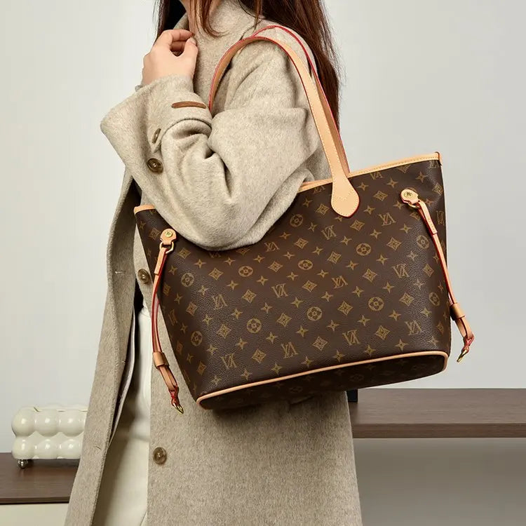 Stylish Vintage Inspired Designer Diaper Bag Women Luxury Leather Tote Large Capacity Elegant Crossbody Shoulder Bag Simple