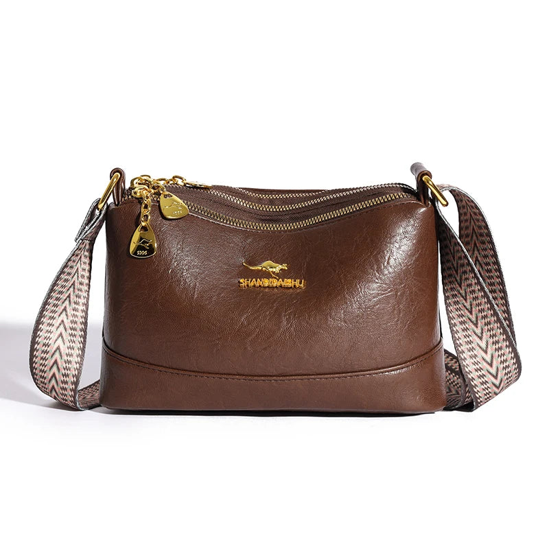 100% Cow Leather High Quality Handbag Purse Women Bag Trend Luxury Designer Shoulder Crossbody Sac Ladies Branded Fashion Totes