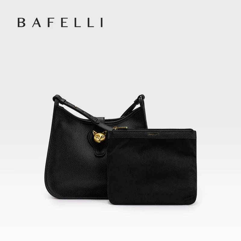 BAFELLI 2026 New Women's Natural Cattle Leather Bucket Bag - Versatile & Chic Shoulder & Crossbody
