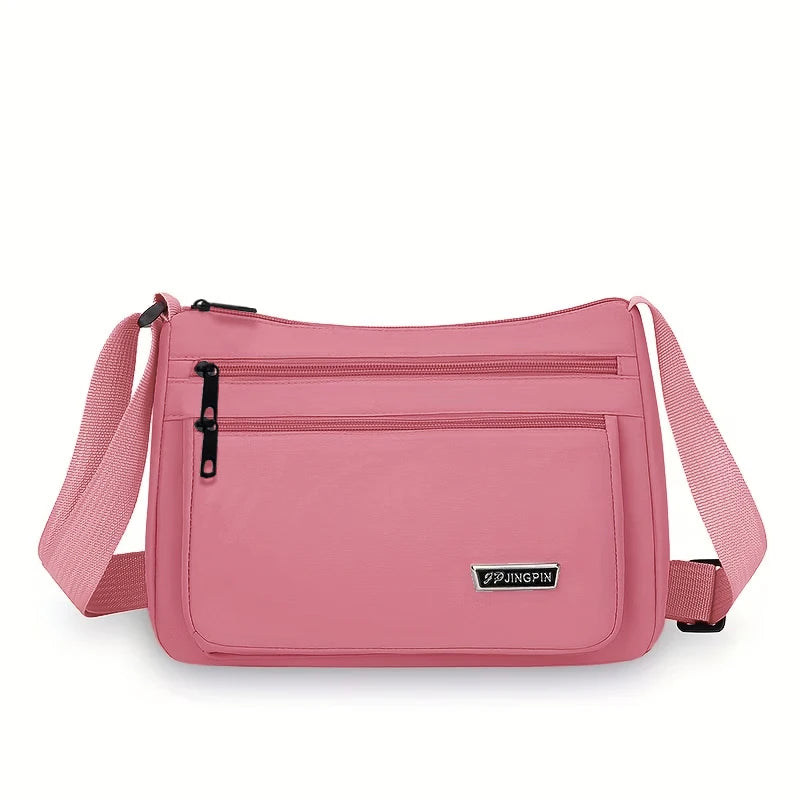 Casual Multi-pocket Crossbody Purse Adjustable Wide Strap, Multi Color Option Bag for Travel Outdoor Leisure City Outings