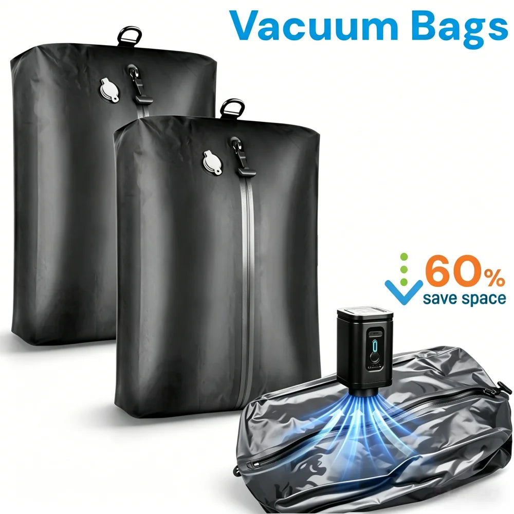 Travel Essentials Vacuum Storage Bags Luggage Packing Bag Compression Bag with Air Pump Clothes Organizer Packaging Cubes