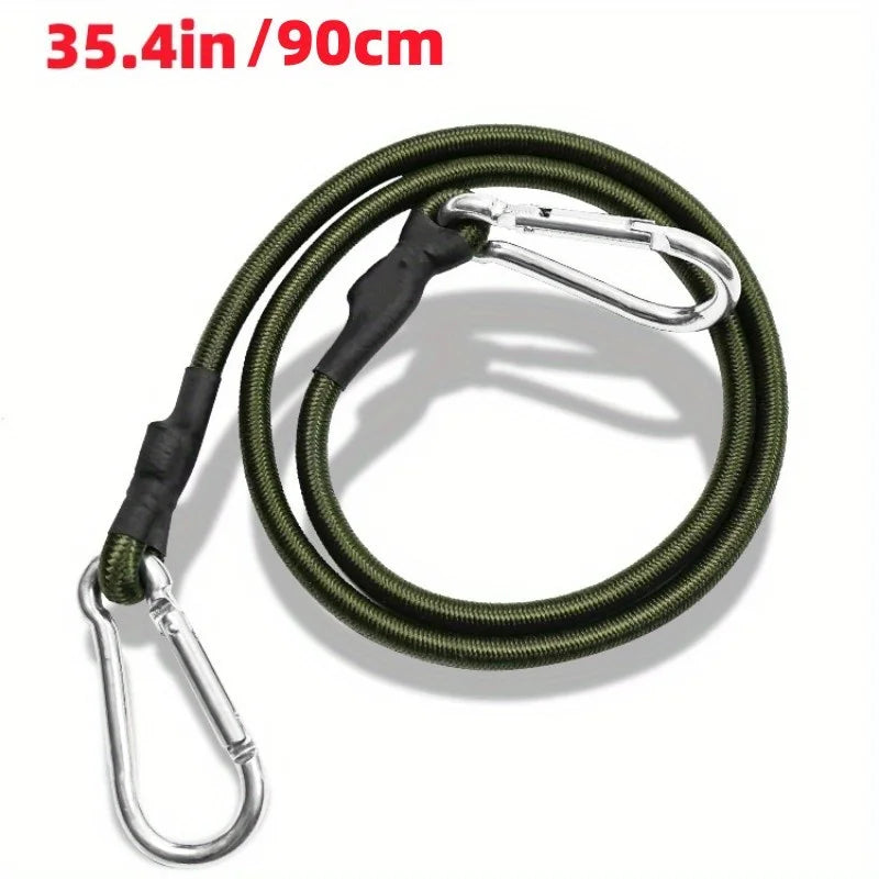 Heavy Duty Bungee Cord Elastic Tie Strap String Carabiner Hooks Kayak Cycling Luggage Packing Ropes Camping Accessories
