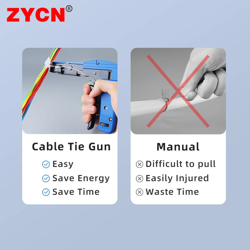 Cable Tie Gun Clamp Plastic Fastening TG-100 Automatic Tensioning Nylon Width 2.3mm To 9.5mm Guns Automatic Tension Cut Off
