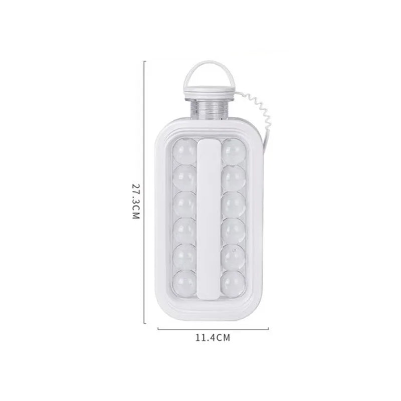 New Folding Ice Maker Water Bottle Ice Making Mold Food Grade Soft Silicone Ice Maker 2 In 1 Kettle Ice Box Ice Cube Household