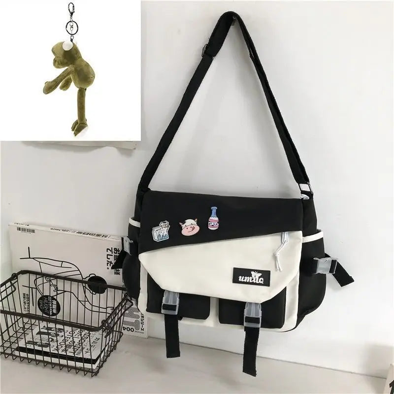 Nylon Handbags Shoulder Bag Large Capacity Crossbody Bags for Teenager Girls Men Harajuku Messenger Bag Student School Bags Sac