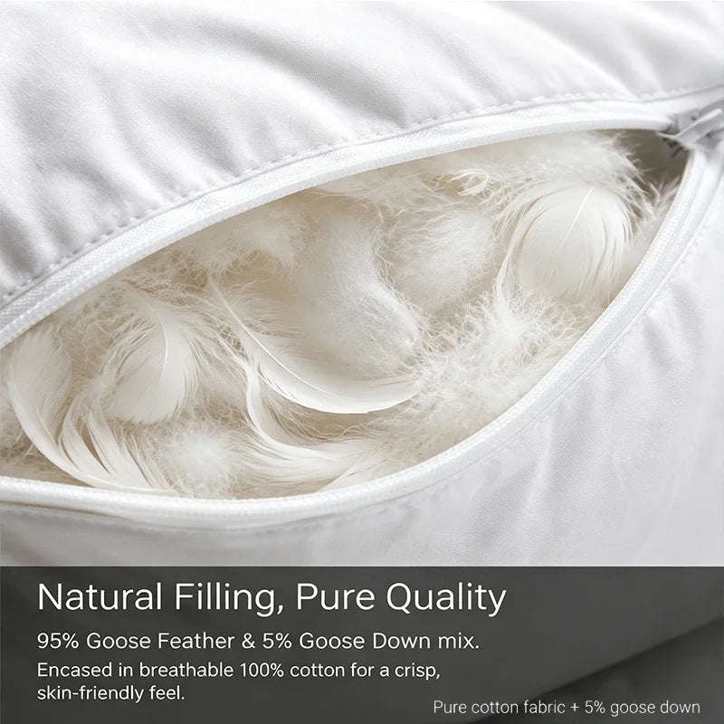 40x60 50x70 45x70cm 100% Cotton Goose Down Pillow Backrest Seat Sofa Chair Sitting Waist Footrest Bed Cushion Pad Pillow Filling