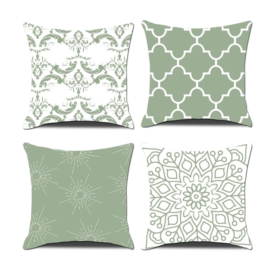 4Pcs Linen Throw Pillow Covers 45x45cm Decorative Cushion Cases for Sofa Bedroom Living Room Home Decor Zippered Pillowcases