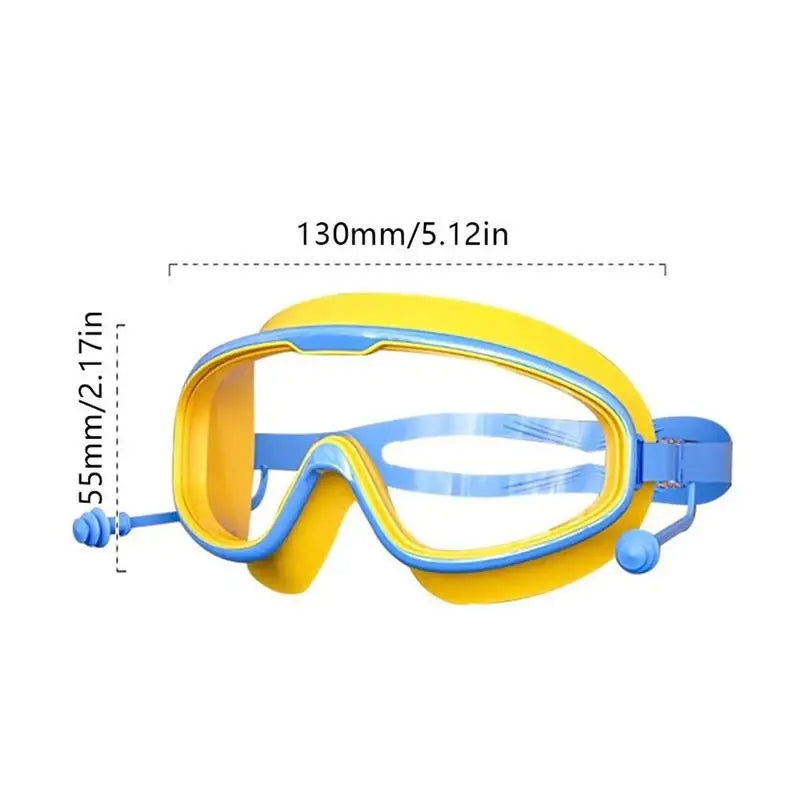 New【1PC Swimming Goggles Big Frame HD View Anti-fog Waterproof Swim Goggles Boys And Girls Multi-color To Choose】