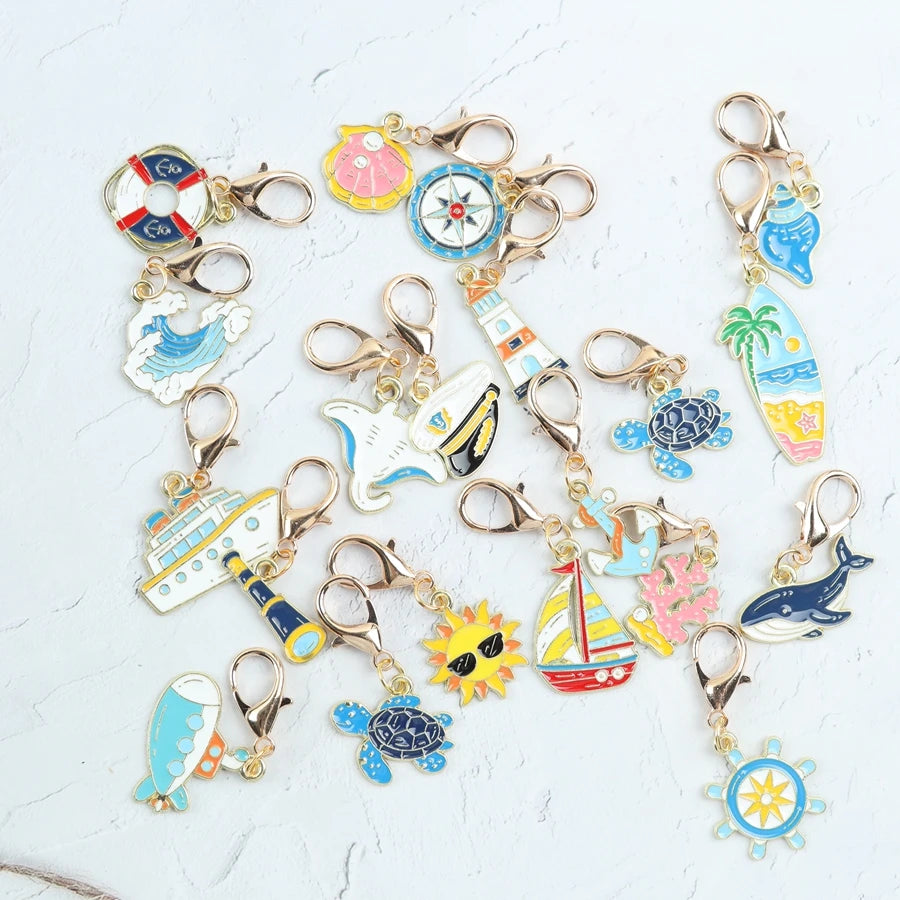 A set of 20 ocean travel keychain sets featuring fun ocean-themed keychains.