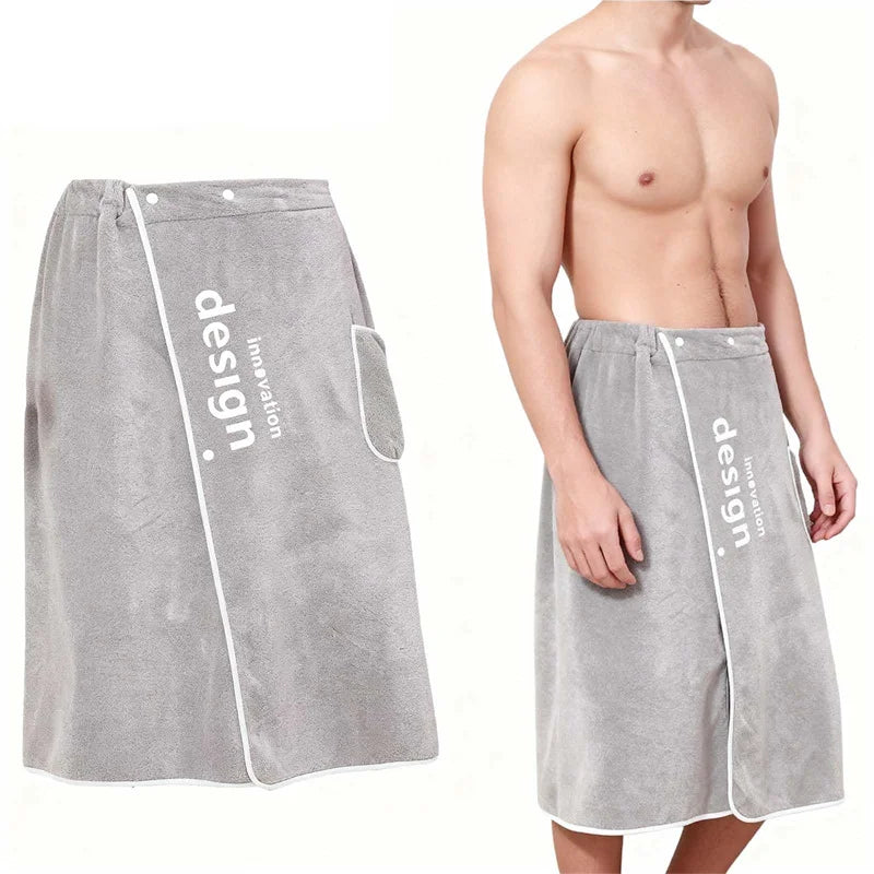 Men's Bath Towel,Sauna Towels,Soft Sauna Towel for Men, Spa Bath Wrap for Men, Adjustable Sauna Towels with Press Buttons