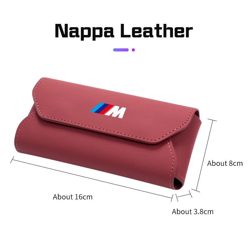 For BMW M M3 M5 E36 E39 E46 E60 E70 E90 E91 E92 F10 F40 G01 G70 Leather Car Visor Glasses Case Sunglasses Box Eyeglasses Storage