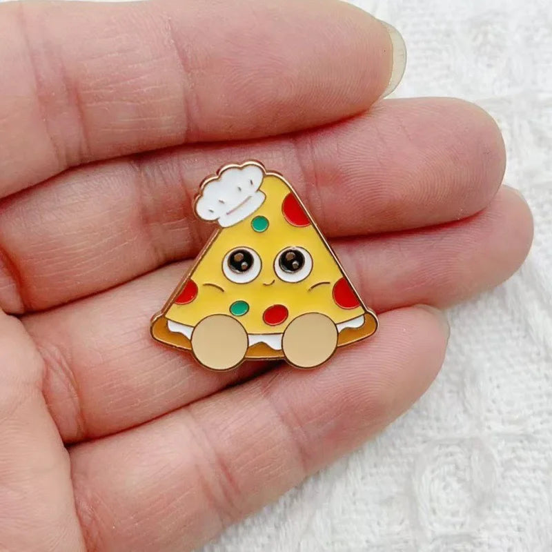 4pcs cartoon food brooch, fun food toy badge, hamburger fries, fried chicken legs, pizza brooch accessory, student gift