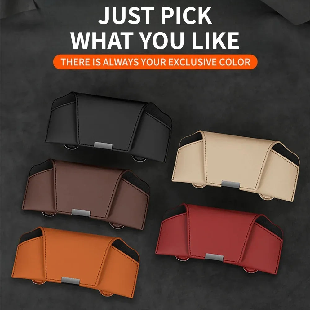 Car Glasses Case Sun Visor Storage Magnetic Sunglasses Holder Portable Glasses Clip Auto Accessories
