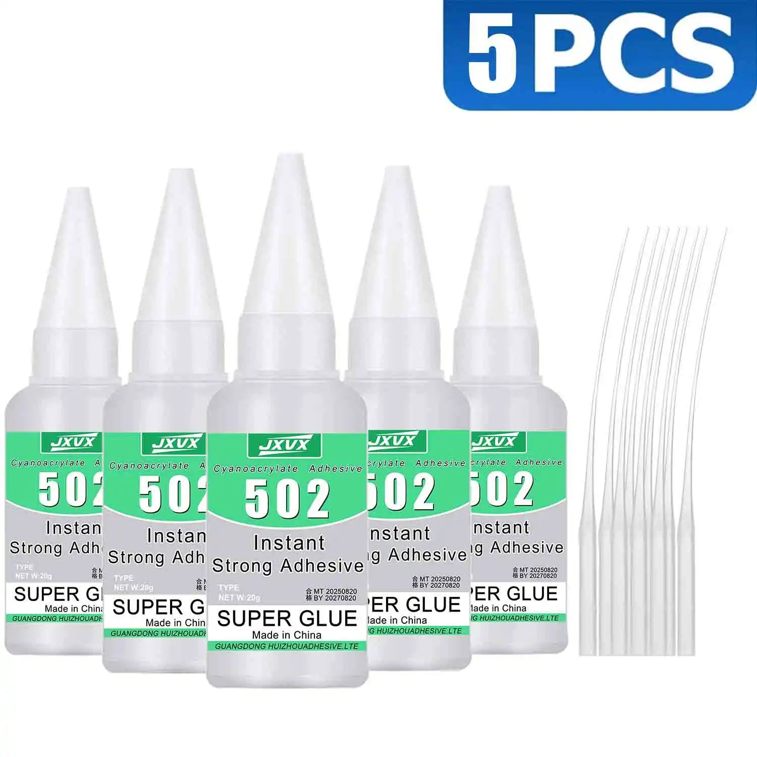 15pcs 502 Super Glue Instant Quick-drying Cyanoacrylate Transparent Adhesive Leather Rubber Wood Metal Glass Strong Bond Liquid Glass Glue High Viscosity Tool With precision dispenser 20g(0.7oz).