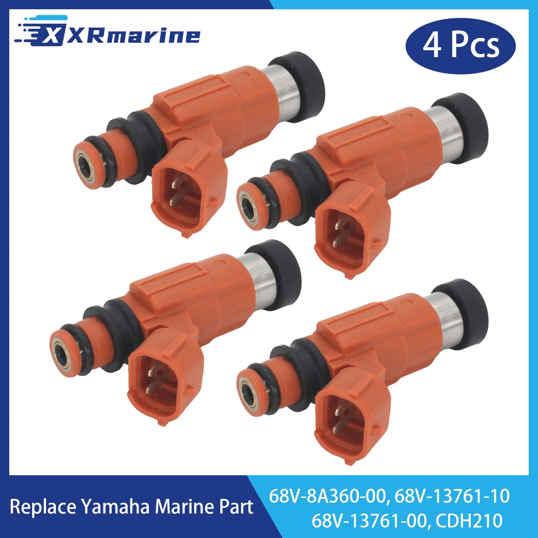 4 x Fuel Injector Nozzle Unit 68V-8A360-00 for Yamaha 4 Stroke 115HP F115 LF115 Outboard Engine 68V-8A360-00-00 68V-13761-00-00