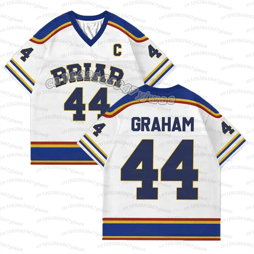 HOT Men Off Campus Briar University Jersey Graham 44 Fans 22 DI LAURENTIS 66 Tucker46 T-Shirt V-Neck Short Sleeve Men T-Shirt