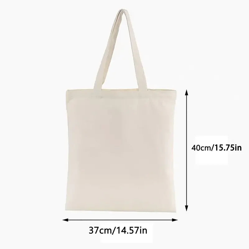 5/10/50pcs/lot Customized logo canvas shopping bag women's large capacity tote bags daily commuting bag print your design37x40cm