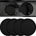 4PCS Car Cup Holder Anti-Slip Silicone Insert Coaster Mat Universal Car Accessories Black Fit For Most Cars