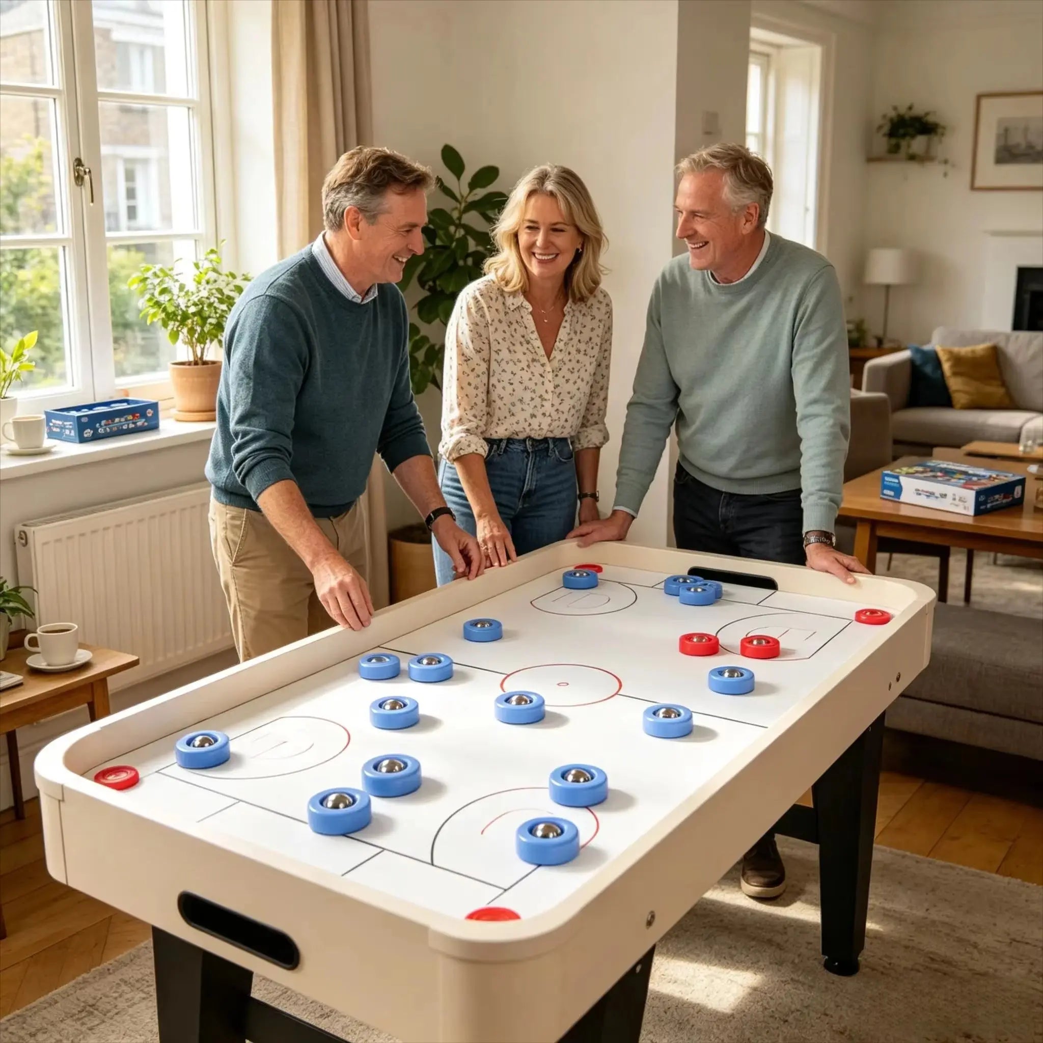 Mini Tabletop Shuffleboard Game Set Portable Family Board Game