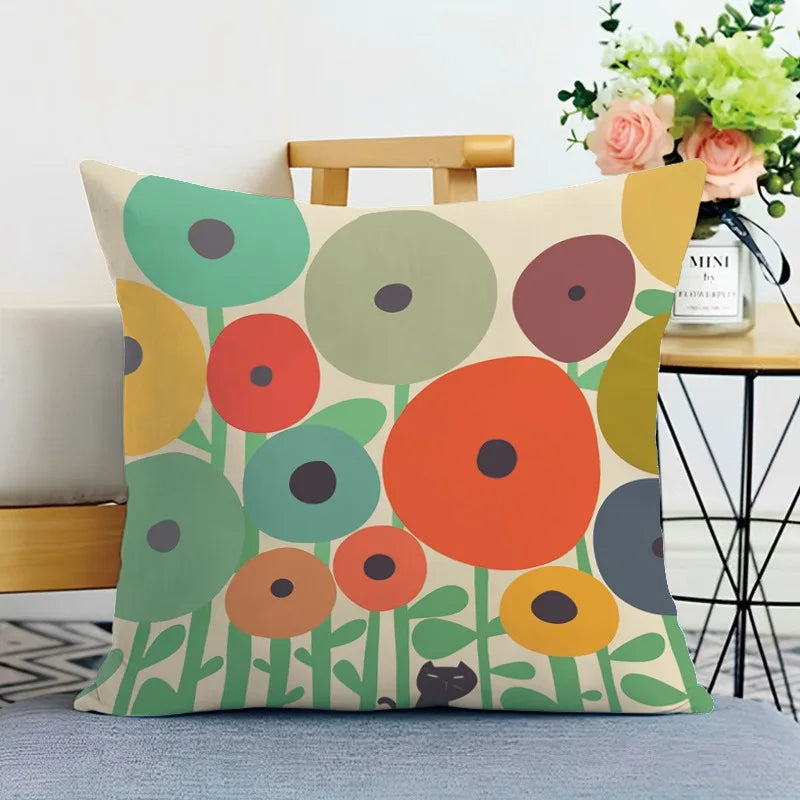 Creative Geometric Double-sided Printed pillow cover Short plush Suitable living rooms bedrooms sofas throw cushion cover
