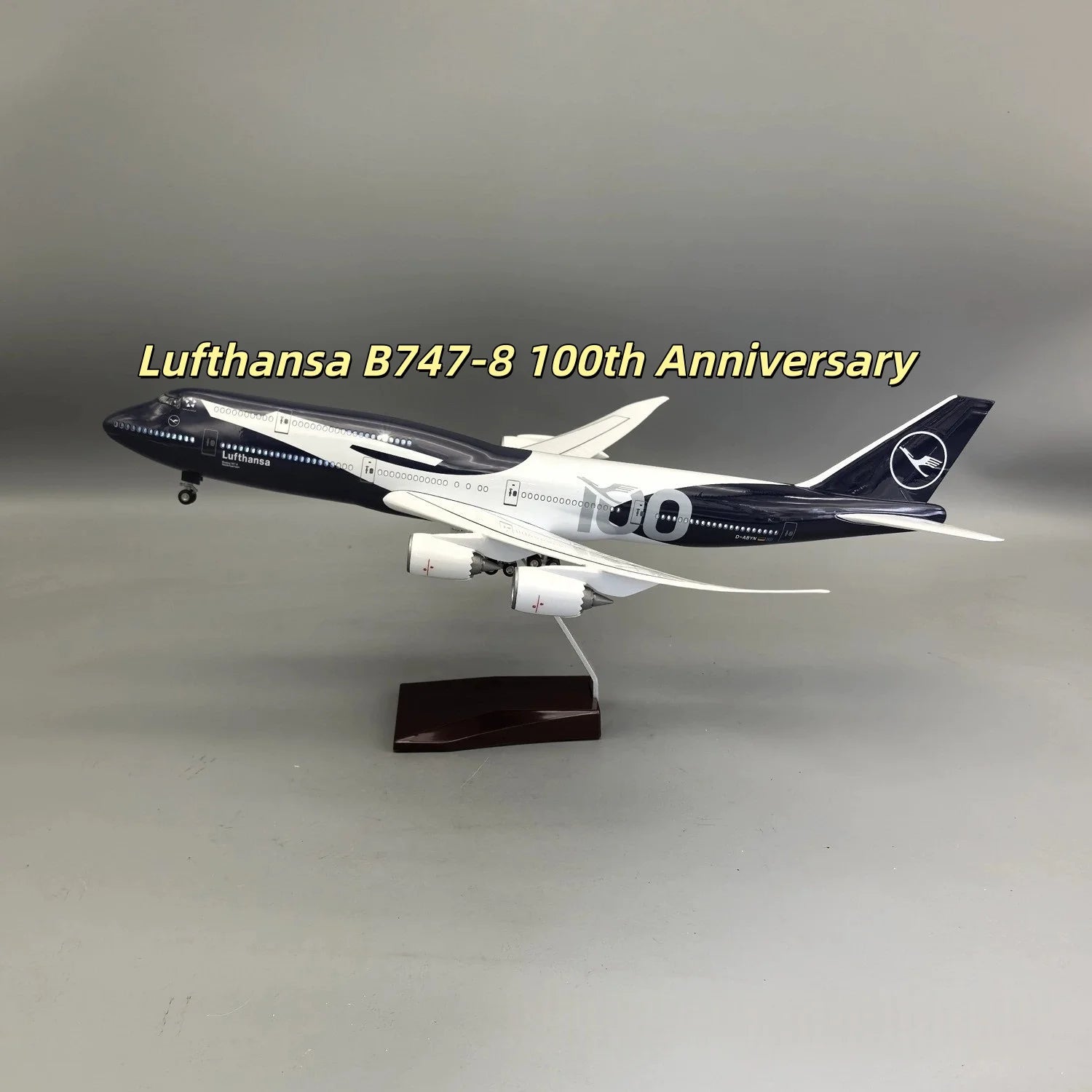 47CM Miniature Airplane 100 Years Series Lufthansa Plane Model B787 B747 A380 A350 DELTA Collectible Scale Aircraft Resin Gift