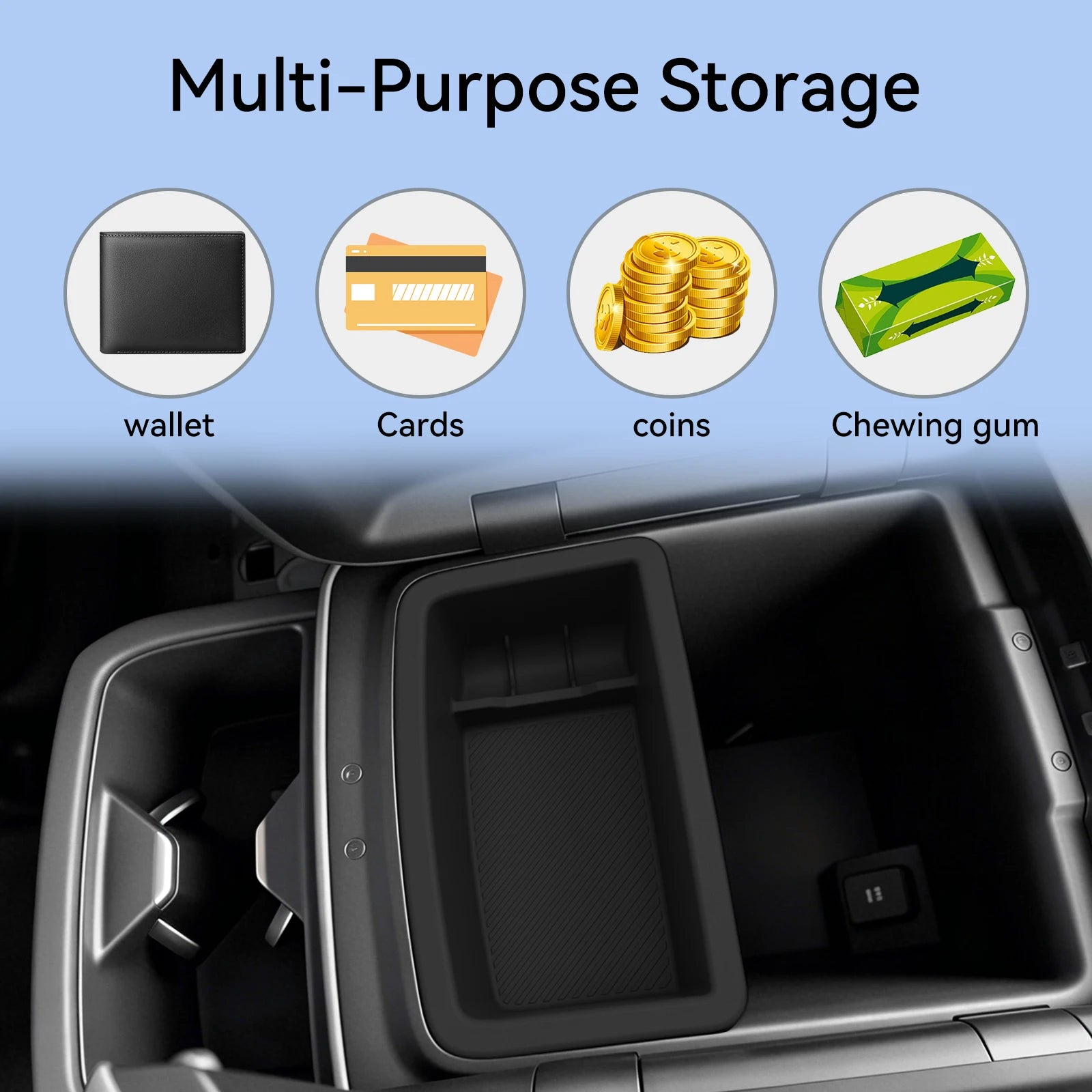 LUCKEASY for Kia Telluride 2027 Base Trim Car Storage Box Accessories Center Console Armrest Box Inner Liner Hanging Storage Box