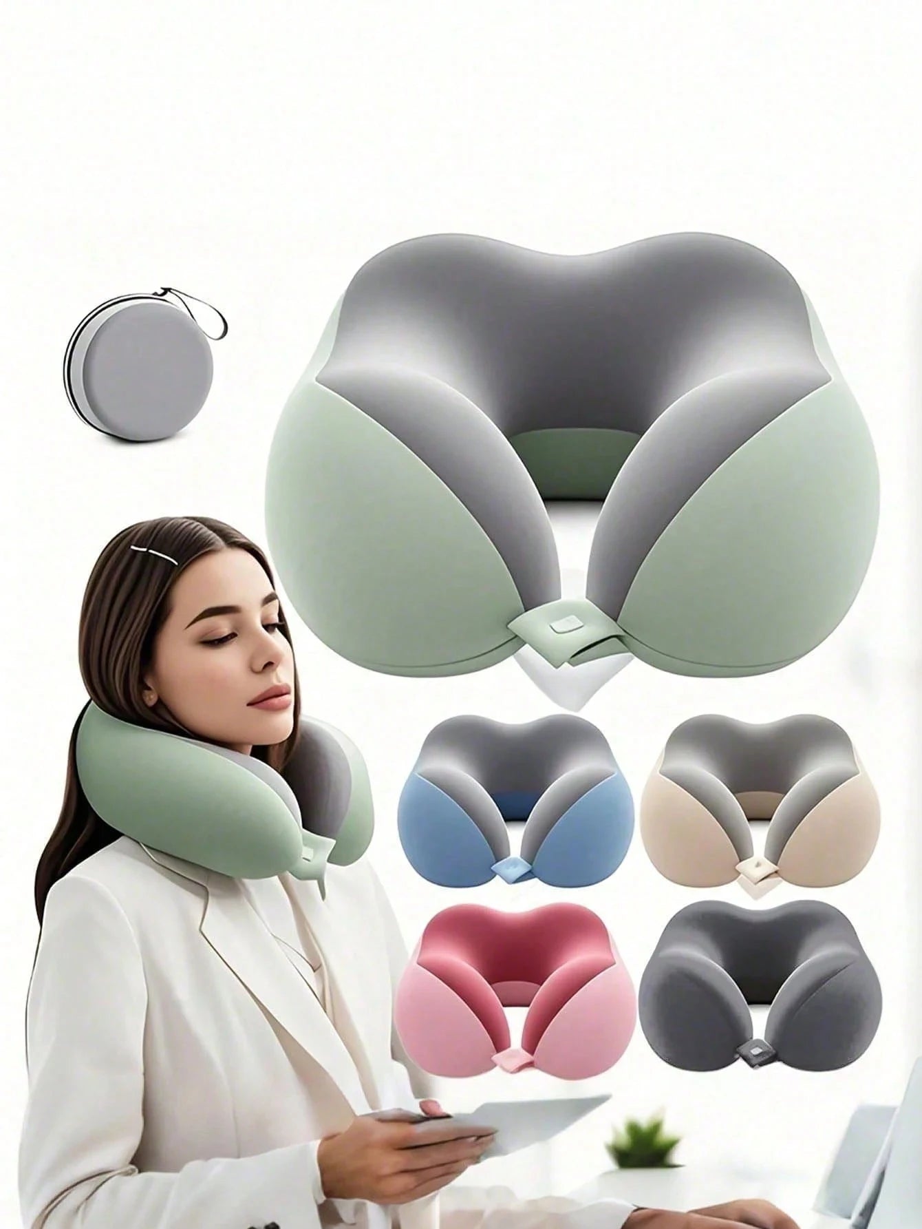 U-shaped memory cotton neck pillow, portable travel nap pillow, office nap artifact, detachable washable pillowcase, neck suppor