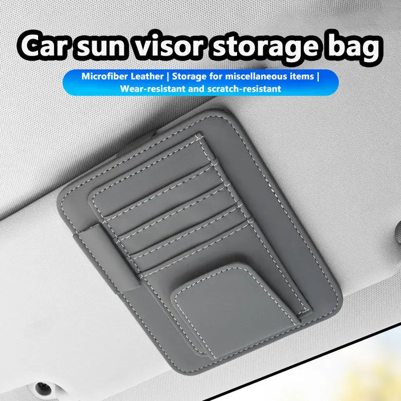 Car Sun Visor Bill Pen Business Card Holder CD Organizer Storage Box Sunglasses Clip Stowing Tidying Car Accessories