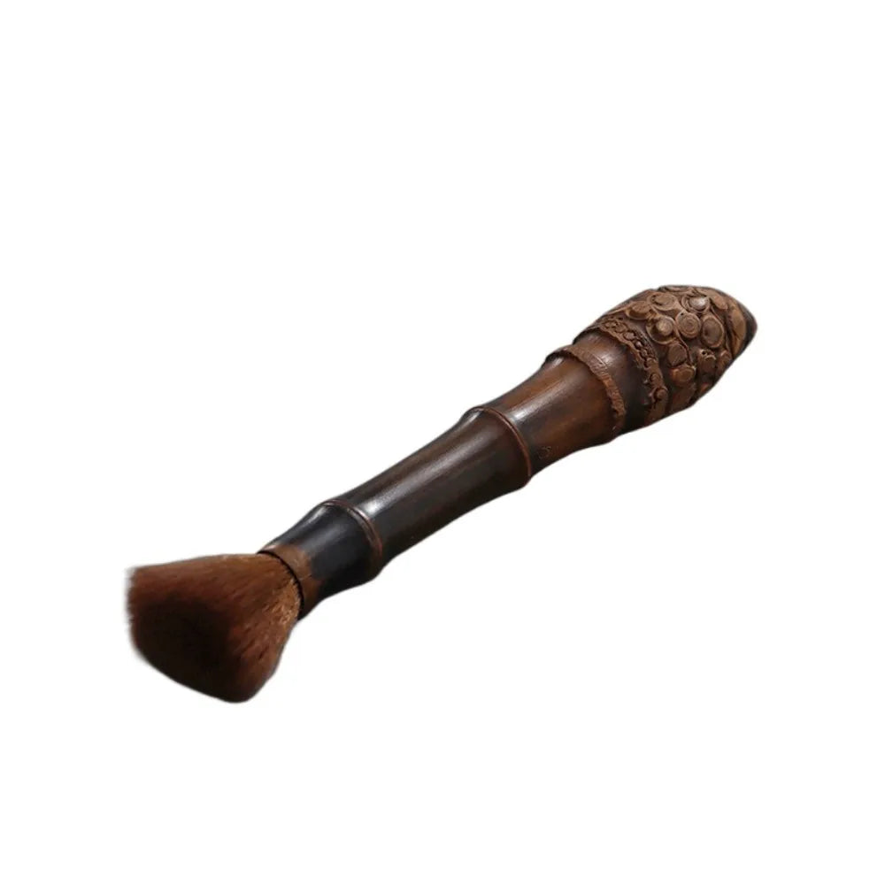 Vintage Carbonized Bamboo Root Teapot Pen Long Handle Easy To Clean Teaware Cleaning Brush Chinese Style Portable Tea Brushes