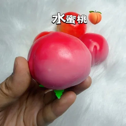 Fruit Peach Handmade Ball Squishy Toy Crispy Sound Slow Rising Stress Relief for Adults Anti-Anxiety Squeeze Sensory Fidget Toy