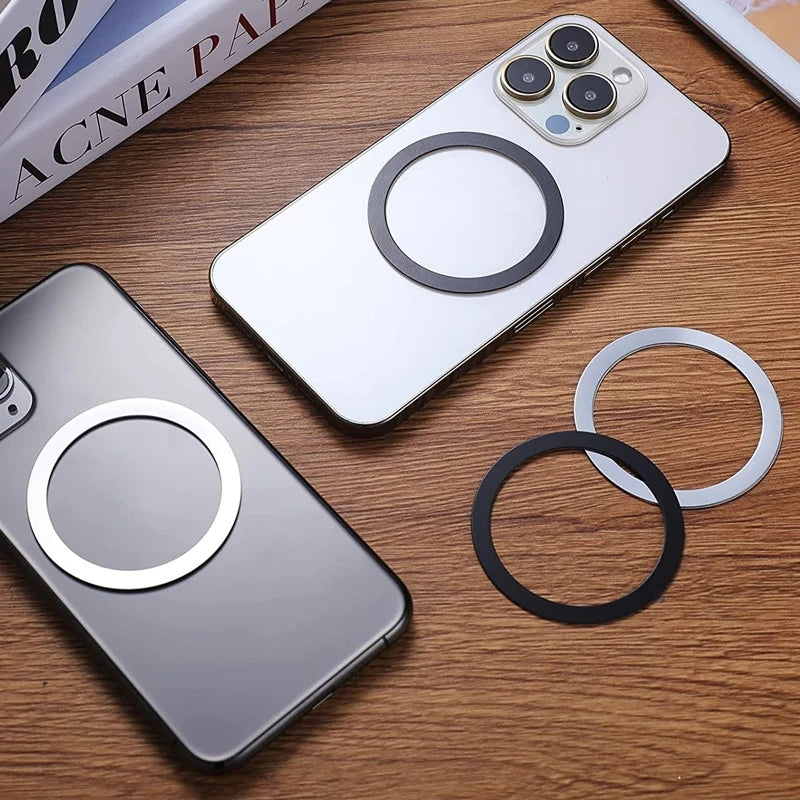 Universal Magnetic Metal Plate Ring Car Magnet Phone Holder Magsafe Wireless Charger Iron Sheet Sticker Car Accessories Interior