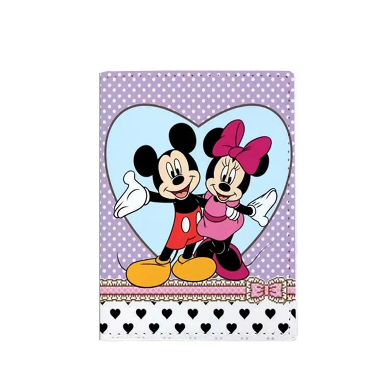 2023 Disney Mickey Minnie Mouse Travel Accessories Passport Cover Holder PU Leather Unisex ID Bank Card Holders Wedding Gifts
