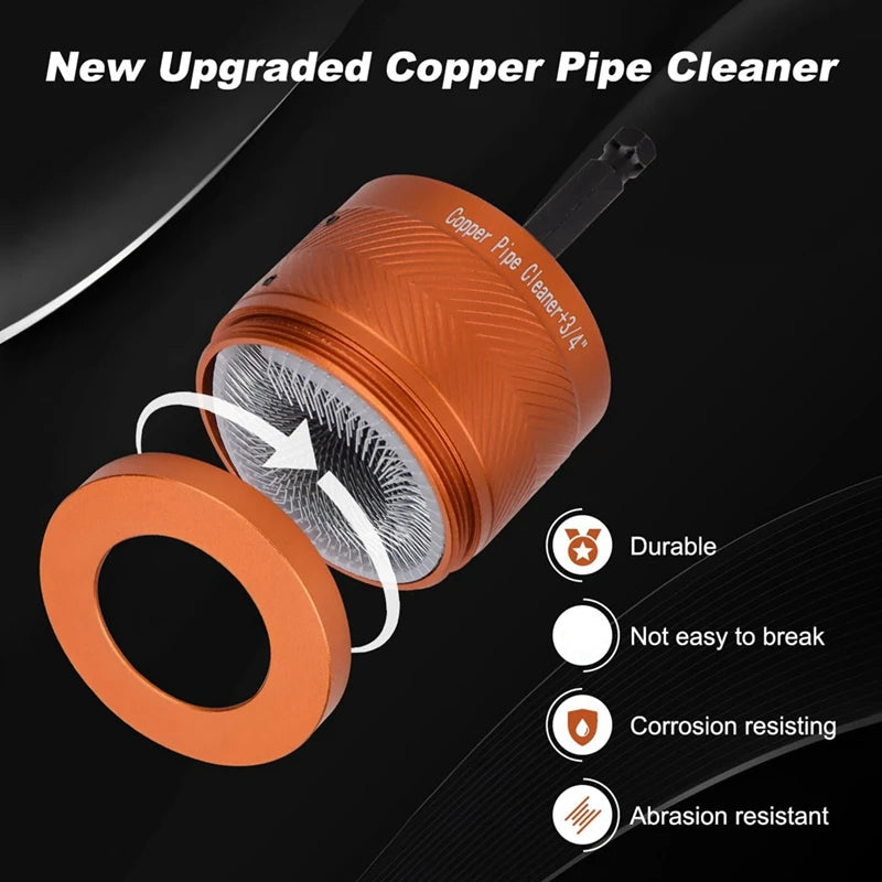 1/2In & 3/4In Metal Copper Pipe Cleaner Set,for Cleaning Rust, Stains, Paint on Copper Pipes and Various Metal Pipes-A57M