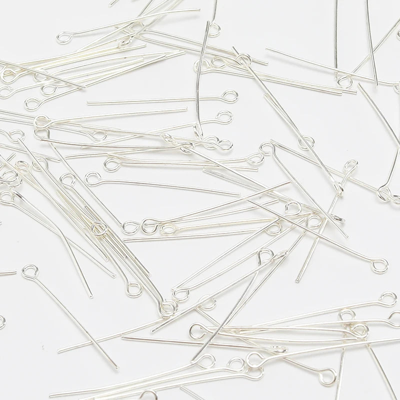 100PCS 2inches (50mm) Copper Flat Head Pins Open Eye Pins For Jewelry Making Basics Findings Accessories