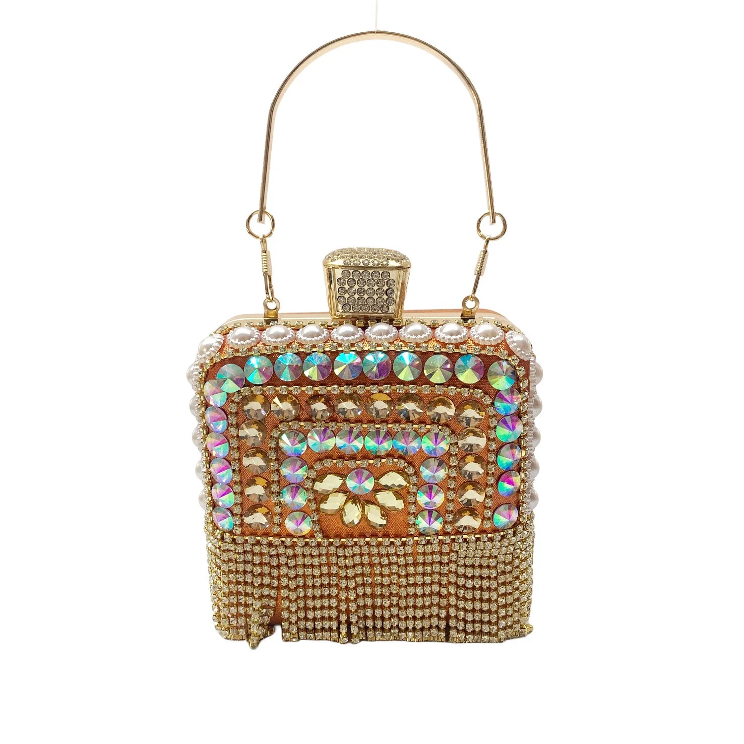 New Woman Bling Gems Evening Clutch Bags Lady Gold/Purple/Blue Diamonds Party Handbag Wedding Bag Bridal Handbags Crystals Purse