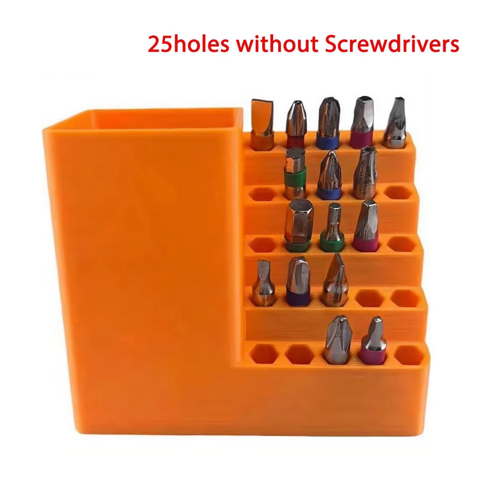 25/50 Hole Hex Screwdriver Bit Storage Box,1/4 Inch Impact Driver Bit Holder Organizer, Durable Tool Box for DIY & Workshop