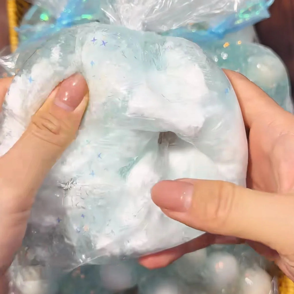 Ocean Tangyuan Crispy Handmade Ball Squeeze Toy Crunch Sound Fidget Squeeze Bag Soft Stress Relief Play Toy For Adults Relax