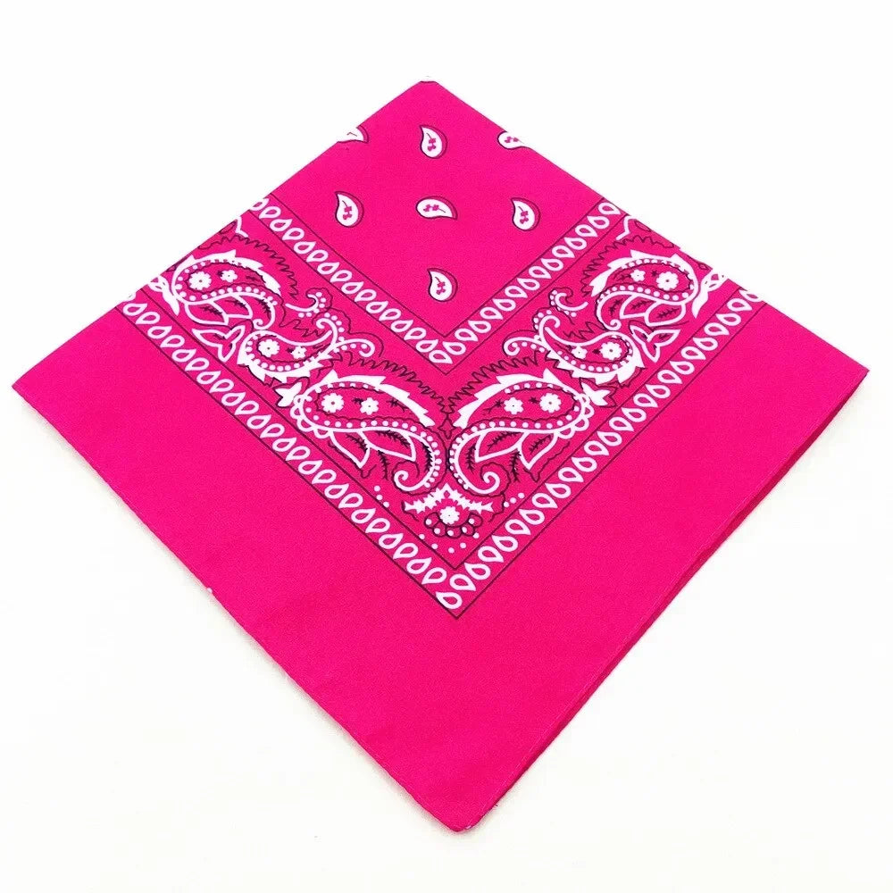 1/2PCS Fashion Hip Hop 100% Cotton Bandana Square Scarf 55cm*55cm Black Red Paisley Headband Printed For Women/Men/Boys/Girls